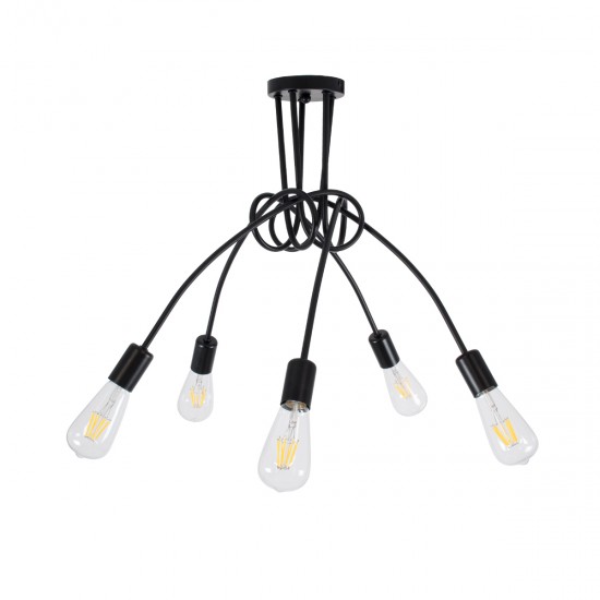 GLOBOSTAR® PAULELI 01127 Μοντέρνο Φωτιστικό Οροφής με Ντουί 5 x E27 AC 220-240V IP20 - Μαύρο - Μ76 x Π76 x Υ45cm GLOBOSTAR® PAULELI 01127 Μοντέρνο Φωτιστικό Οροφής με Ντουί 5 x E27 AC 220-240V IP20 - Μαύρο - Μ76 x Π76 x Υ45cm