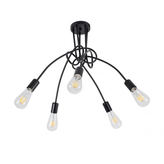 GLOBOSTAR® PAULELI 01127 Μοντέρνο Φωτιστικό Οροφής με Ντουί 5 x E27 AC 220-240V IP20 - Μαύρο - Μ76 x Π76 x Υ45cm GLOBOSTAR® PAULELI 01127 Μοντέρνο Φωτιστικό Οροφής με Ντουί 5 x E27 AC 220-240V IP20 - Μαύρο - Μ76 x Π76 x Υ45cm