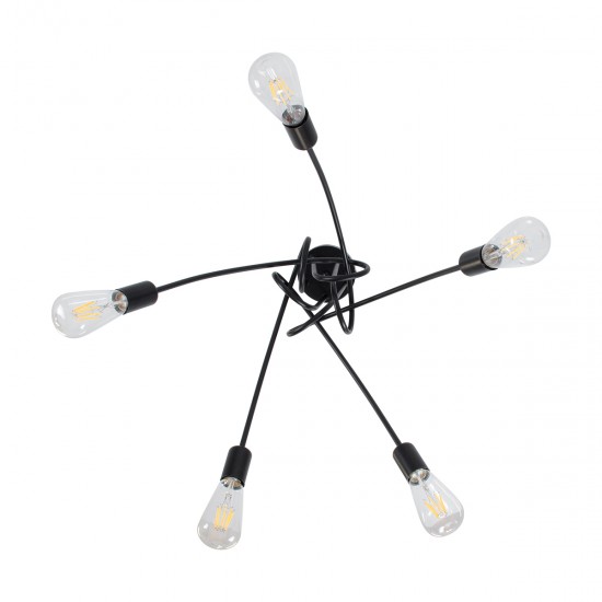 GLOBOSTAR® PAULELI 01127 Μοντέρνο Φωτιστικό Οροφής με Ντουί 5 x E27 AC 220-240V IP20 - Μαύρο - Μ76 x Π76 x Υ45cm GLOBOSTAR® PAULELI 01127 Μοντέρνο Φωτιστικό Οροφής με Ντουί 5 x E27 AC 220-240V IP20 - Μαύρο - Μ76 x Π76 x Υ45cm