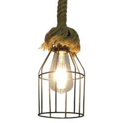 GLOBOSTAR® LAICO 01129 Vintage Κρεμαστό Φωτιστικό Οροφής με Ντουί 1 x E27 AC 220-240V IP20 - Μπρούτζινο & Μπεζ - Μ12 x Π12 x Υ100cm GLOBOSTAR® LAICO 01129 Vintage Κρεμαστό Φωτιστικό Οροφής με Ντουί 1 x E27 AC 220-240V IP20 - Μπρούτζινο & Μπεζ - Μ12 x Π12 x Υ100cm