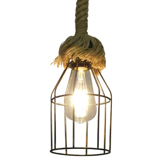 GLOBOSTAR® LAICO 01129 Vintage Κρεμαστό Φωτιστικό Οροφής με Ντουί 1 x E27 AC 220-240V IP20 - Μπρούτζινο & Μπεζ - Μ12 x Π12 x Υ100cm GLOBOSTAR® LAICO 01129 Vintage Κρεμαστό Φωτιστικό Οροφής με Ντουί 1 x E27 AC 220-240V IP20 - Μπρούτζινο & Μπεζ - Μ12 x Π12 x Υ100cm