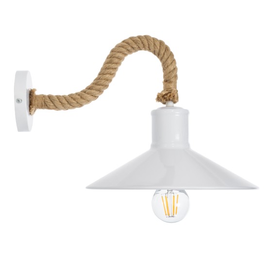 GLOBOSTAR® VINSA 01130 Boho Φωτιστικό Τοίχου - Απλίκα με Ντουί 1 x E27 AC 220-240V IP20 - Λευκό & Μπεζ - Μ37.5 x Π26.7 x Υ25cm GLOBOSTAR® VINSA 01130 Boho Φωτιστικό Τοίχου - Απλίκα με Ντουί 1 x E27 AC 220-240V IP20 - Λευκό & Μπεζ - Μ37.5 x Π26.7 x Υ25cm