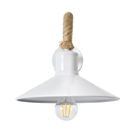 GLOBOSTAR® VINSA 01130 Boho Φωτιστικό Τοίχου - Απλίκα με Ντουί 1 x E27 AC 220-240V IP20 - Λευκό & Μπεζ - Μ37.5 x Π26.7 x Υ25cm GLOBOSTAR® VINSA 01130 Boho Φωτιστικό Τοίχου - Απλίκα με Ντουί 1 x E27 AC 220-240V IP20 - Λευκό & Μπεζ - Μ37.5 x Π26.7 x Υ25cm