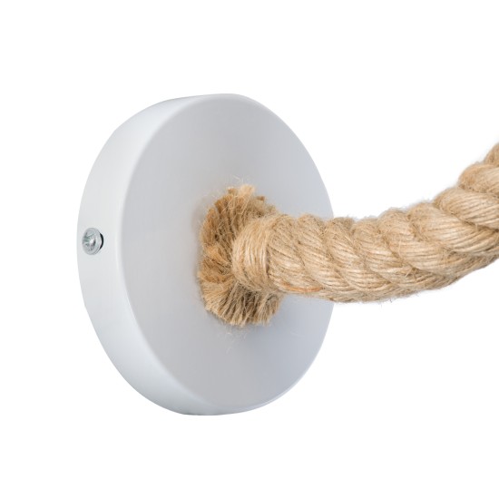 GLOBOSTAR® VINSA 01130 Boho Φωτιστικό Τοίχου - Απλίκα με Ντουί 1 x E27 AC 220-240V IP20 - Λευκό & Μπεζ - Μ37.5 x Π26.7 x Υ25cm GLOBOSTAR® VINSA 01130 Boho Φωτιστικό Τοίχου - Απλίκα με Ντουί 1 x E27 AC 220-240V IP20 - Λευκό & Μπεζ - Μ37.5 x Π26.7 x Υ25cm