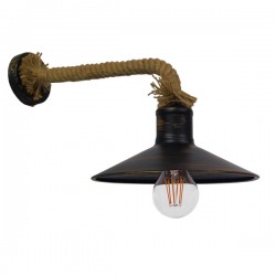 GLOBOSTAR® VINSA 01136 Boho Φωτιστικό Τοίχου - Απλίκα με Ντουί 1 x E27 AC 220-240V IP20 - Χάλκινο & Μπεζ - Μ50 x Π27 x Υ25cm