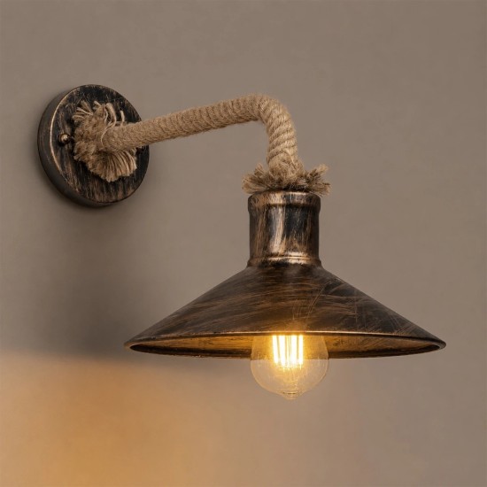 GLOBOSTAR® VINSA 01136 Boho Φωτιστικό Τοίχου - Απλίκα με Ντουί 1 x E27 AC 220-240V IP20 - Χάλκινο & Μπεζ - Μ26 x Π40 x Υ28cm GLOBOSTAR® VINSA 01136 Boho Φωτιστικό Τοίχου - Απλίκα με Ντουί 1 x E27 AC 220-240V IP20 - Χάλκινο & Μπεζ - Μ26 x Π40 x Υ28cm