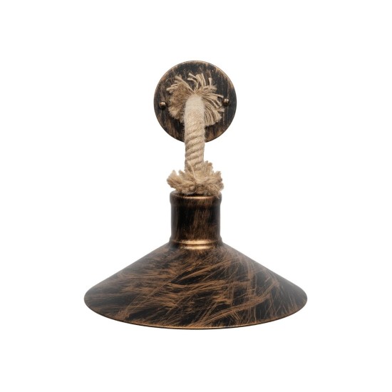 GLOBOSTAR® VINSA 01136 Boho Φωτιστικό Τοίχου - Απλίκα με Ντουί 1 x E27 AC 220-240V IP20 - Χάλκινο & Μπεζ - Μ26 x Π40 x Υ28cm