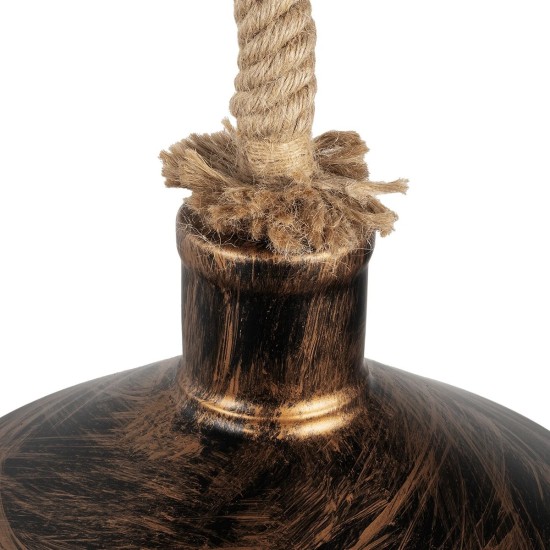 GLOBOSTAR® VINSA 01136 Boho Φωτιστικό Τοίχου - Απλίκα με Ντουί 1 x E27 AC 220-240V IP20 - Χάλκινο & Μπεζ - Μ26 x Π40 x Υ28cm