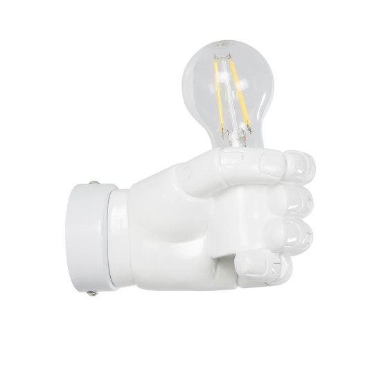 GLOBOSTAR® FIST 01137 Μοντέρνο Φωτιστικό Τοίχου - Απλίκα με Ντουί 1 x E27 AC 220-240V IP20 - Λευκό - Μ15 x Π10 x Υ10cm GLOBOSTAR® FIST 01137 Μοντέρνο Φωτιστικό Τοίχου - Απλίκα με Ντουί 1 x E27 AC 220-240V IP20 - Λευκό - Μ15 x Π10 x Υ10cm