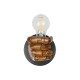 GLOBOSTAR® FIST 01138 Μοντέρνο Φωτιστικό Τοίχου - Απλίκα με Ντουί 1 x E27 AC 220-240V IP20 - Καφέ - Μ15 x Π12 x Υ12cm