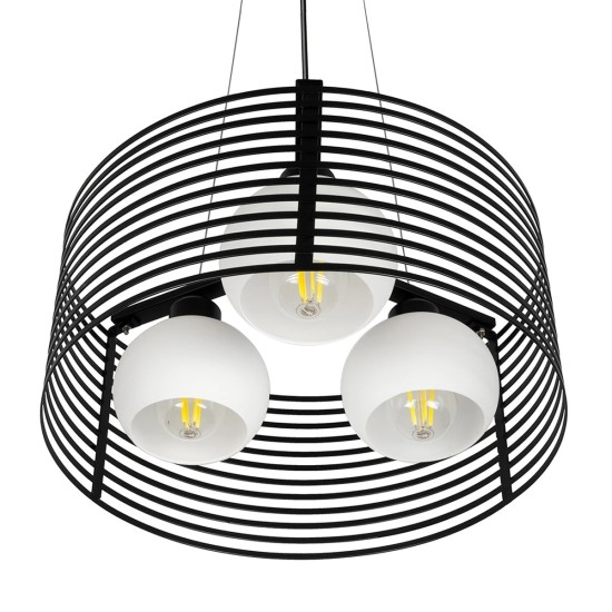 GLOBOSTAR® KEVIA 01150 Μοντέρνο Κρεμαστό Φωτιστικό Οροφής με Ντουί 3 x E27 AC 220-240V IP20 - Μαύρο & Λευκό - Μ40 x Π40 x Υ22cm GLOBOSTAR® KEVIA 01150 Μοντέρνο Κρεμαστό Φωτιστικό Οροφής με Ντουί 3 x E27 AC 220-240V IP20 - Μαύρο & Λευκό - Μ40 x Π40 x Υ22cm
