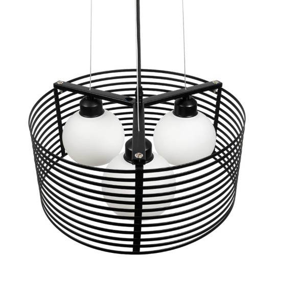 GLOBOSTAR® KEVIA 01150 Μοντέρνο Κρεμαστό Φωτιστικό Οροφής με Ντουί 3 x E27 AC 220-240V IP20 - Μαύρο & Λευκό - Μ40 x Π40 x Υ22cm GLOBOSTAR® KEVIA 01150 Μοντέρνο Κρεμαστό Φωτιστικό Οροφής με Ντουί 3 x E27 AC 220-240V IP20 - Μαύρο & Λευκό - Μ40 x Π40 x Υ22cm