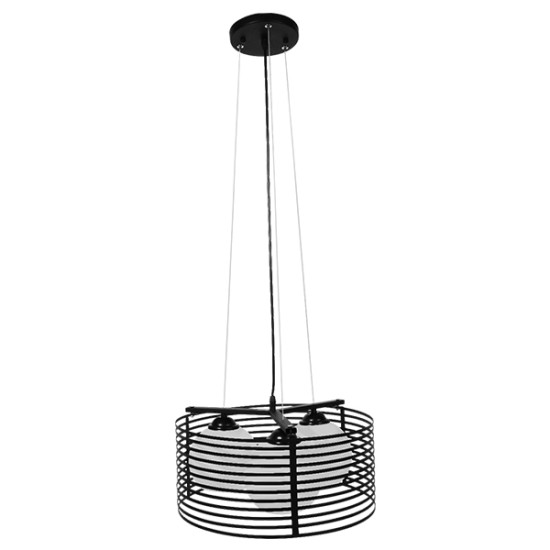 GLOBOSTAR® KEVIA 01150 Μοντέρνο Κρεμαστό Φωτιστικό Οροφής με Ντουί 3 x E27 AC 220-240V IP20 - Μαύρο & Λευκό - Μ40 x Π40 x Υ17.5cm GLOBOSTAR® KEVIA 01150 Μοντέρνο Κρεμαστό Φωτιστικό Οροφής με Ντουί 3 x E27 AC 220-240V IP20 - Μαύρο & Λευκό - Μ40 x Π40 x Υ17.5cm