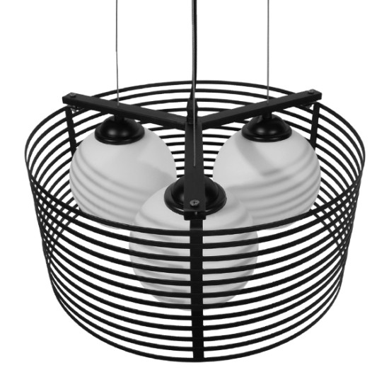 GLOBOSTAR® KEVIA 01150 Μοντέρνο Κρεμαστό Φωτιστικό Οροφής με Ντουί 3 x E27 AC 220-240V IP20 - Μαύρο & Λευκό - Μ40 x Π40 x Υ17.5cm GLOBOSTAR® KEVIA 01150 Μοντέρνο Κρεμαστό Φωτιστικό Οροφής με Ντουί 3 x E27 AC 220-240V IP20 - Μαύρο & Λευκό - Μ40 x Π40 x Υ17.5cm