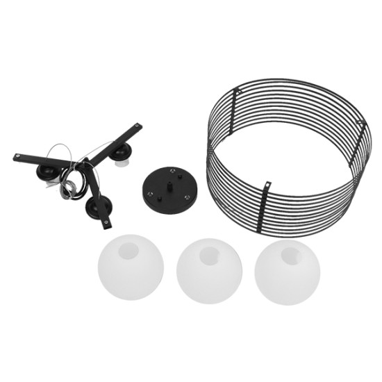 GLOBOSTAR® KEVIA 01150 Μοντέρνο Κρεμαστό Φωτιστικό Οροφής με Ντουί 3 x E27 AC 220-240V IP20 - Μαύρο & Λευκό - Μ40 x Π40 x Υ17.5cm GLOBOSTAR® KEVIA 01150 Μοντέρνο Κρεμαστό Φωτιστικό Οροφής με Ντουί 3 x E27 AC 220-240V IP20 - Μαύρο & Λευκό - Μ40 x Π40 x Υ17.5cm