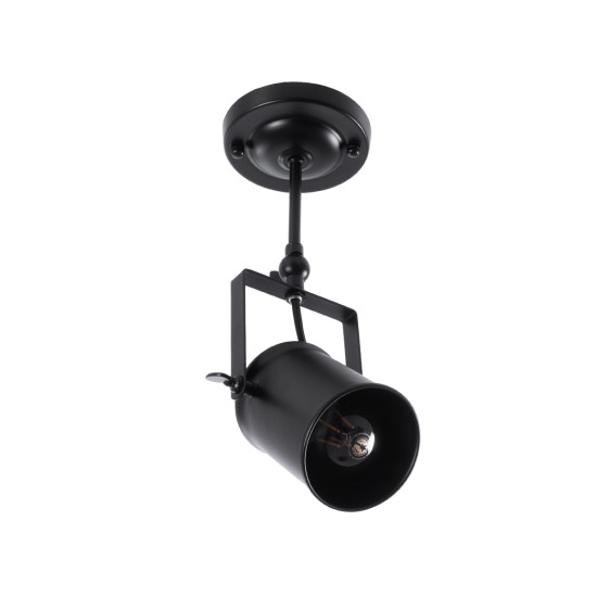GLOBOSTAR® HOLLYWOOD 01153 Vintage Φωτιστικό Οροφής με Ντουί 1 x E27 AC 220-240V IP20 - Μαύρο - Μ8.5 x Π8.5 x Υ35cm