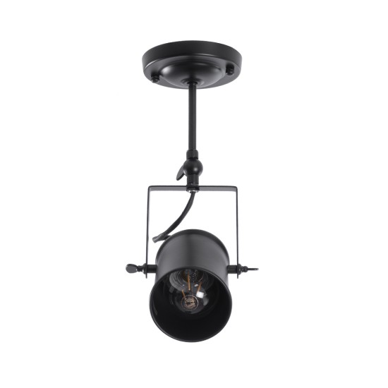 GLOBOSTAR® HOLLYWOOD 01153 Vintage Φωτιστικό Οροφής με Ντουί 1 x E27 AC 220-240V IP20 - Μαύρο - Μ8.5 x Π8.5 x Υ35cm