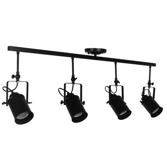 GLOBOSTAR® HOLLYWOOD 01156 Vintage Φωτιστικό Οροφής με Ντουί 4 x E27 AC 220-240V IP20 - Μαύρο - Μ110 x Π13 x Υ38cm