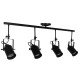 GLOBOSTAR® HOLLYWOOD 01156 Vintage Φωτιστικό Οροφής με Ντουί 4 x E27 AC 220-240V IP20 - Μαύρο - Μ110 x Π13 x Υ38cm