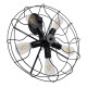 GLOBOSTAR® FAN 01163 Vintage Φωτιστικό Τοίχου - Απλίκα με Ντουί 5 x E27 AC 220-240V IP20 - Μαύρο - Μ22 x Π46 x Υ46cm GLOBOSTAR® FAN 01163 Vintage Φωτιστικό Τοίχου - Απλίκα με Ντουί 5 x E27 AC 220-240V IP20 - Μαύρο - Μ22 x Π46 x Υ46cm