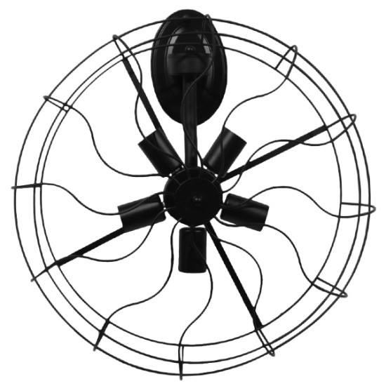 GLOBOSTAR® FAN 01163 Vintage Φωτιστικό Τοίχου - Απλίκα με Ντουί 5 x E27 AC 220-240V IP20 - Μαύρο - Μ22 x Π46 x Υ46cm GLOBOSTAR® FAN 01163 Vintage Φωτιστικό Τοίχου - Απλίκα με Ντουί 5 x E27 AC 220-240V IP20 - Μαύρο - Μ22 x Π46 x Υ46cm