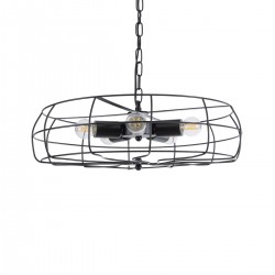 GLOBOSTAR® HELIX 01164 Vintage Κρεμαστό Φωτιστικό Οροφής με Ντουί 5 x E27 AC 220-240V IP20 - Μαύρο - Μ46 x Π46 x Υ13cm GLOBOSTAR® HELIX 01164 Vintage Κρεμαστό Φωτιστικό Οροφής με Ντουί 5 x E27 AC 220-240V IP20 - Μαύρο - Μ46 x Π46 x Υ13cm