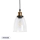 GLOBOSTAR® WICKHAM 01168 Vintage Κρεμαστό Φωτιστικό Οροφής με Ντουί 1 x E27 AC 220-240V IP20 - Χρυσό & Διάφανο - Μ14 x Π14 x Y23cm