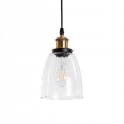 GLOBOSTAR® WICKHAM 01168 Vintage Κρεμαστό Φωτιστικό Οροφής με Ντουί 1 x E27 AC 220-240V IP20 - Χρυσό & Διάφανο - Μ14 x Π14 x Y23cm GLOBOSTAR® WICKHAM 01168 Vintage Κρεμαστό Φωτιστικό Οροφής με Ντουί 1 x E27 AC 220-240V IP20 - Χρυσό & Διάφανο - Μ14 x Π14 x Y23cm