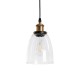 GLOBOSTAR® WICKHAM 01168 Vintage Κρεμαστό Φωτιστικό Οροφής με Ντουί 1 x E27 AC 220-240V IP20 - Χρυσό & Διάφανο - Μ14 x Π14 x Y23cm