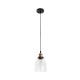 GLOBOSTAR® WICKHAM 01168 Vintage Κρεμαστό Φωτιστικό Οροφής με Ντουί 1 x E27 AC 220-240V IP20 - Χρυσό & Διάφανο - Μ14 x Π14 x Y23cm