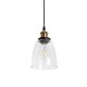 GLOBOSTAR® WICKHAM 01168 Vintage Κρεμαστό Φωτιστικό Οροφής με Ντουί 1 x E27 AC 220-240V IP20 - Χρυσό & Διάφανο - Μ14 x Π14 x Y23cm
