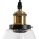 GLOBOSTAR® WICKHAM 01168 Vintage Κρεμαστό Φωτιστικό Οροφής με Ντουί 1 x E27 AC 220-240V IP20 - Χρυσό & Διάφανο - Μ14 x Π14 x Y23cm
