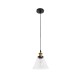 GLOBOSTAR® BINGLEY 01169 Vintage Κρεμαστό Φωτιστικό Οροφής με Ντουί 1 x E27 AC 220-240V IP20 - Διάφανο & Χρυσό - Μ18 x Π18 x Υ20cm