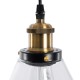 GLOBOSTAR® BINGLEY 01169 Vintage Κρεμαστό Φωτιστικό Οροφής με Ντουί 1 x E27 AC 220-240V IP20 - Διάφανο & Χρυσό - Μ18 x Π18 x Υ20cm