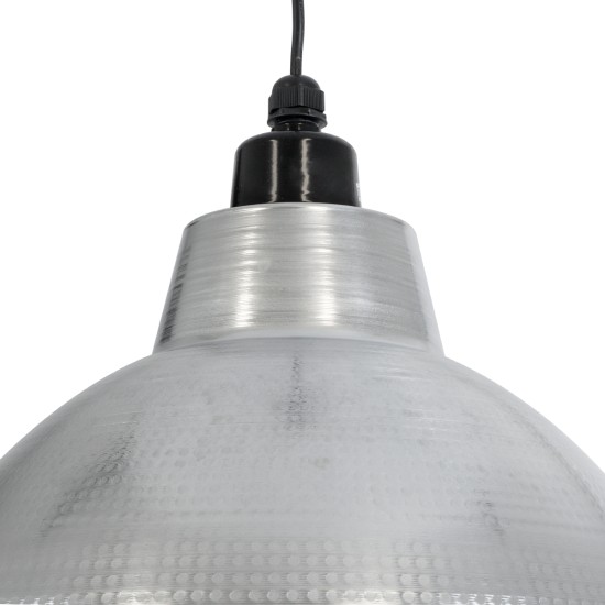 GLOBOSTAR® LOUVE 01178 Vintage Κρεμαστό Φωτιστικό Οροφής με Ντουί 1 x E27 AC 220-240V IP20 - Ασημί - Μ40 x Π40 x Υ30cm GLOBOSTAR® LOUVE 01178 Vintage Κρεμαστό Φωτιστικό Οροφής με Ντουί 1 x E27 AC 220-240V IP20 - Ασημί - Μ40 x Π40 x Υ30cm