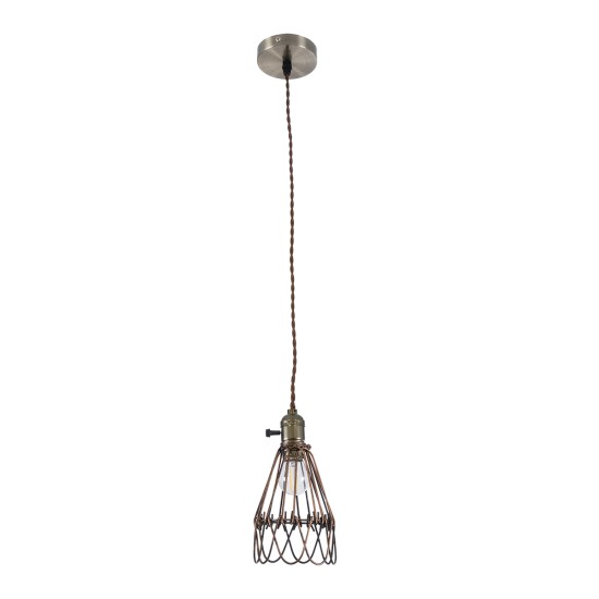 GLOBOSTAR® FLOWERON 01180 Vintage Κρεμαστό Φωτιστικό Οροφής με Ντουί 1 x E27 AC 220-240V IP20 - Χάλκινο & Μπρούτζινο - Μ10 x Π10 x Υ20cm GLOBOSTAR® FLOWERON 01180 Vintage Κρεμαστό Φωτιστικό Οροφής με Ντουί 1 x E27 AC 220-240V IP20 - Χάλκινο & Μπρούτζινο - Μ10 x Π10 x Υ20cm