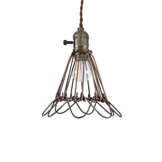 GLOBOSTAR® FLOWERON 01180 Vintage Κρεμαστό Φωτιστικό Οροφής με Ντουί 1 x E27 AC 220-240V IP20 - Χάλκινο & Μπρούτζινο - Μ10 x Π10 x Υ20cm GLOBOSTAR® FLOWERON 01180 Vintage Κρεμαστό Φωτιστικό Οροφής με Ντουί 1 x E27 AC 220-240V IP20 - Χάλκινο & Μπρούτζινο - Μ10 x Π10 x Υ20cm