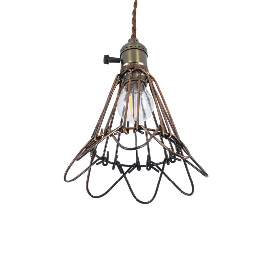 GLOBOSTAR® FLOWERON 01180 Vintage Κρεμαστό Φωτιστικό Οροφής με Ντουί 1 x E27 AC 220-240V IP20 - Χάλκινο & Μπρούτζινο - Μ10 x Π10 x Υ20cm GLOBOSTAR® FLOWERON 01180 Vintage Κρεμαστό Φωτιστικό Οροφής με Ντουί 1 x E27 AC 220-240V IP20 - Χάλκινο & Μπρούτζινο - Μ10 x Π10 x Υ20cm