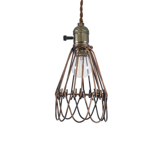 GLOBOSTAR® FLOWERON 01180 Vintage Κρεμαστό Φωτιστικό Οροφής με Ντουί 1 x E27 AC 220-240V IP20 - Χάλκινο & Μπρούτζινο - Μ10 x Π10 x Υ20cm GLOBOSTAR® FLOWERON 01180 Vintage Κρεμαστό Φωτιστικό Οροφής με Ντουί 1 x E27 AC 220-240V IP20 - Χάλκινο & Μπρούτζινο - Μ10 x Π10 x Υ20cm