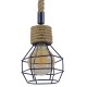 GLOBOSTAR® HELLET 01182 Vintage Κρεμαστό Φωτιστικό Οροφής με Ντουί 1 x E27 AC 220-240V IP20 - Μαύρο & Μπεζ - Μ16 x Π16 x Υ25cm