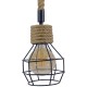 GLOBOSTAR® HELLET 01182 Vintage Κρεμαστό Φωτιστικό Οροφής με Ντουί 1 x E27 AC 220-240V IP20 - Μαύρο & Μπεζ - Μ16 x Π16 x Υ25cm