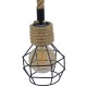 GLOBOSTAR® HELLET 01182 Vintage Κρεμαστό Φωτιστικό Οροφής με Ντουί 1 x E27 AC 220-240V IP20 - Μαύρο & Μπεζ - Μ16 x Π16 x Υ25cm