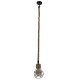 GLOBOSTAR® HELLET 01182 Vintage Κρεμαστό Φωτιστικό Οροφής με Ντουί 1 x E27 AC 220-240V IP20 - Μαύρο & Μπεζ - Μ16 x Π16 x Υ25cm