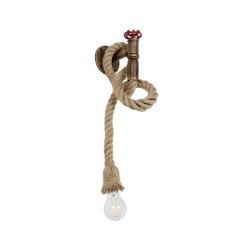GLOBOSTAR® TROUVER 01183 Vintage Φωτιστικό Τοίχου - Απλίκα με Ντουί 1 x E27 AC 220-240V IP20 - Χάλκινο & Μπεζ - Μ14 x Π16 x Υ50cm