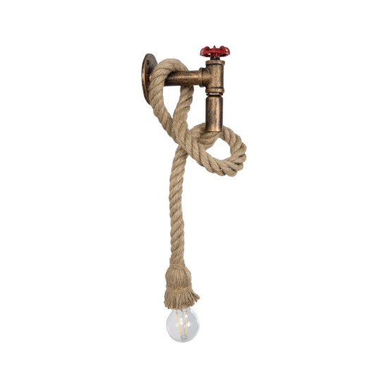 GLOBOSTAR® TROUVER 01183 Vintage Φωτιστικό Τοίχου - Απλίκα με Ντουί 1 x E27 AC 220-240V IP20 - Χάλκινο & Μπεζ - Μ14 x Π16 x Υ50cm GLOBOSTAR® TROUVER 01183 Vintage Φωτιστικό Τοίχου - Απλίκα με Ντουί 1 x E27 AC 220-240V IP20 - Χάλκινο & Μπεζ - Μ14 x Π16 x Υ50cm