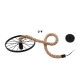 GLOBOSTAR® VELO 01185 Vintage Κρεμαστό Φωτιστικό Οροφής με Ντουί 1 x E27 AC 220-240V IP20 - Μαύρο & Μπεζ - Μ30 x Π30 x Υ12cm