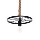 GLOBOSTAR® VELO 01185 Vintage Κρεμαστό Φωτιστικό Οροφής με Ντουί 1 x E27 AC 220-240V IP20 - Μαύρο & Μπεζ - Μ30 x Π30 x Υ12cm