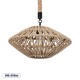 GLOBOSTAR® DOGMA 01187 Boho Κρεμαστό Φωτιστικό Οροφής με Ντουί 1 x E27 AC 220-240V IP20 - Μπεζ - Μ40 x Π40 x Υ20cm