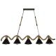 GLOBOSTAR® TYMEN 01190 Vintage Κρεμαστό Φωτιστικό Οροφής με Ντουί 5 x E27 AC 220-240V IP20 - Μαύρο & Μπεζ - Μ150 x Π22 x Υ23cm