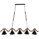 GLOBOSTAR® TYMEN 01190 Vintage Κρεμαστό Φωτιστικό Οροφής με Ντουί 5 x E27 AC 220-240V IP20 - Μαύρο & Μπεζ - Μ150 x Π22 x Υ23cm